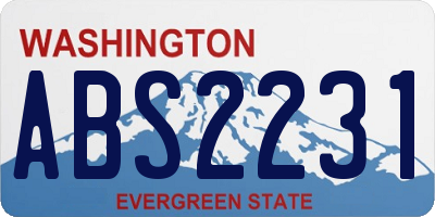 WA license plate ABS2231