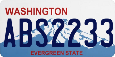 WA license plate ABS2233