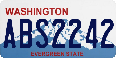WA license plate ABS2242