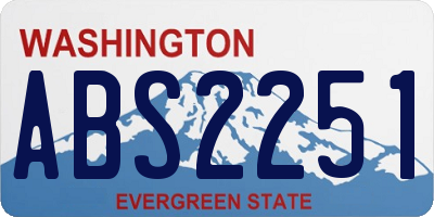 WA license plate ABS2251