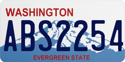 WA license plate ABS2254