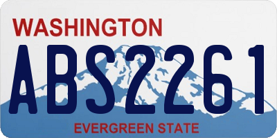 WA license plate ABS2261
