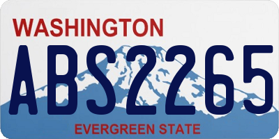 WA license plate ABS2265