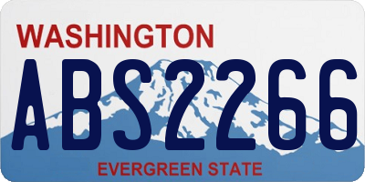 WA license plate ABS2266