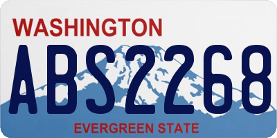 WA license plate ABS2268