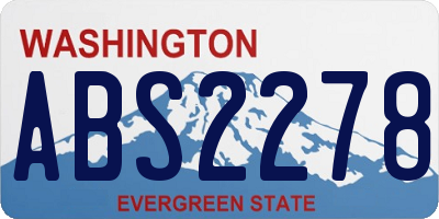 WA license plate ABS2278