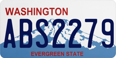 WA license plate ABS2279