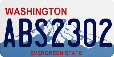 WA license plate ABS2302