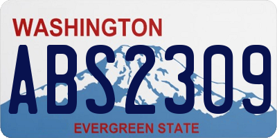 WA license plate ABS2309