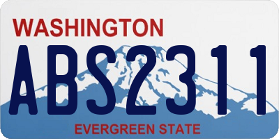 WA license plate ABS2311