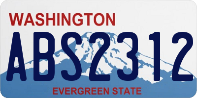 WA license plate ABS2312