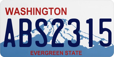 WA license plate ABS2315