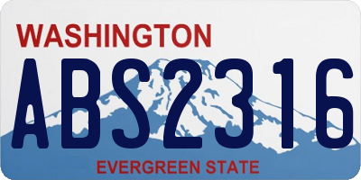 WA license plate ABS2316