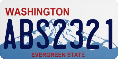 WA license plate ABS2321