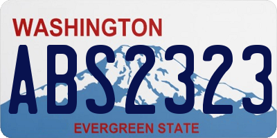 WA license plate ABS2323