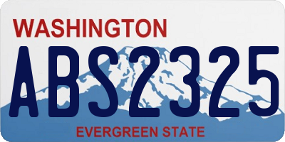WA license plate ABS2325