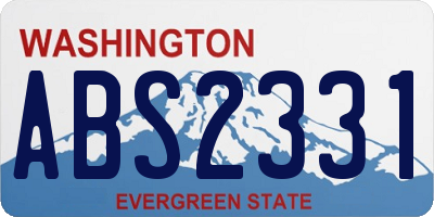 WA license plate ABS2331