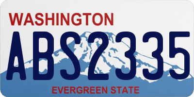 WA license plate ABS2335