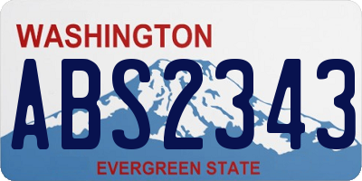 WA license plate ABS2343