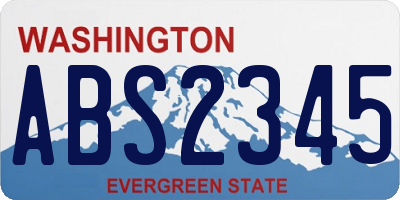 WA license plate ABS2345