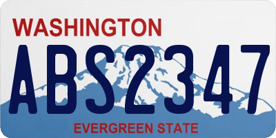 WA license plate ABS2347