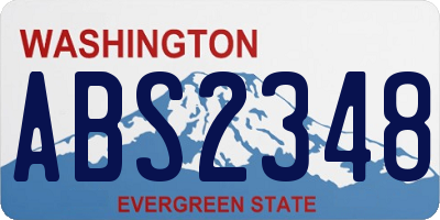 WA license plate ABS2348