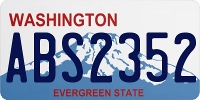 WA license plate ABS2352