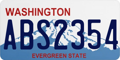 WA license plate ABS2354
