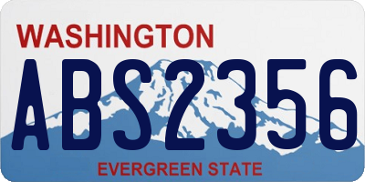 WA license plate ABS2356