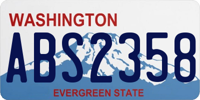 WA license plate ABS2358