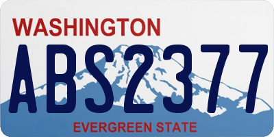 WA license plate ABS2377