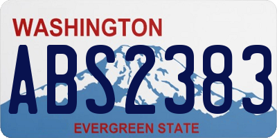 WA license plate ABS2383