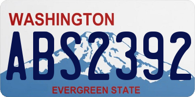 WA license plate ABS2392
