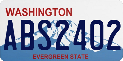 WA license plate ABS2402