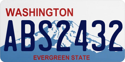 WA license plate ABS2432