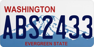 WA license plate ABS2433