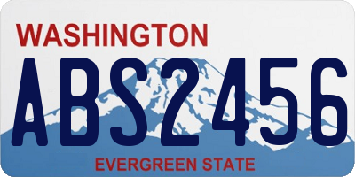 WA license plate ABS2456
