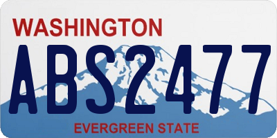 WA license plate ABS2477