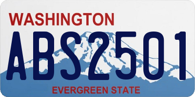 WA license plate ABS2501
