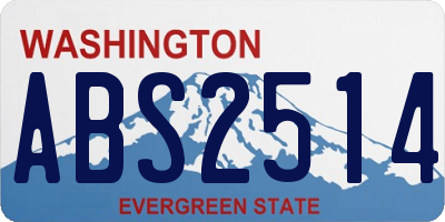WA license plate ABS2514
