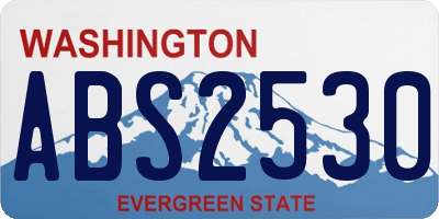 WA license plate ABS2530