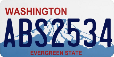 WA license plate ABS2534