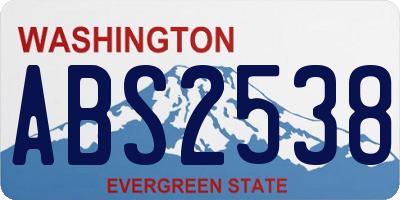 WA license plate ABS2538