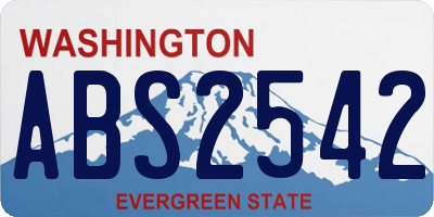 WA license plate ABS2542