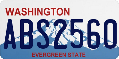 WA license plate ABS2560