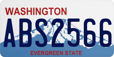 WA license plate ABS2566