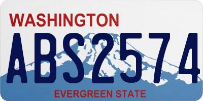WA license plate ABS2574