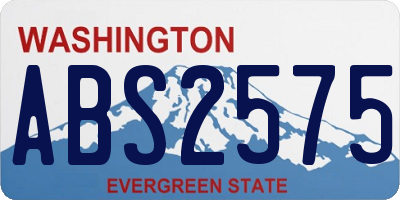 WA license plate ABS2575