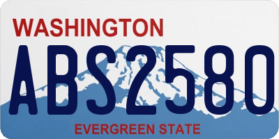 WA license plate ABS2580