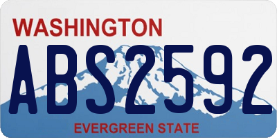 WA license plate ABS2592